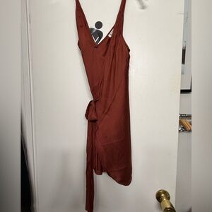 Free People Rust Wrap Slip Dress- Size S